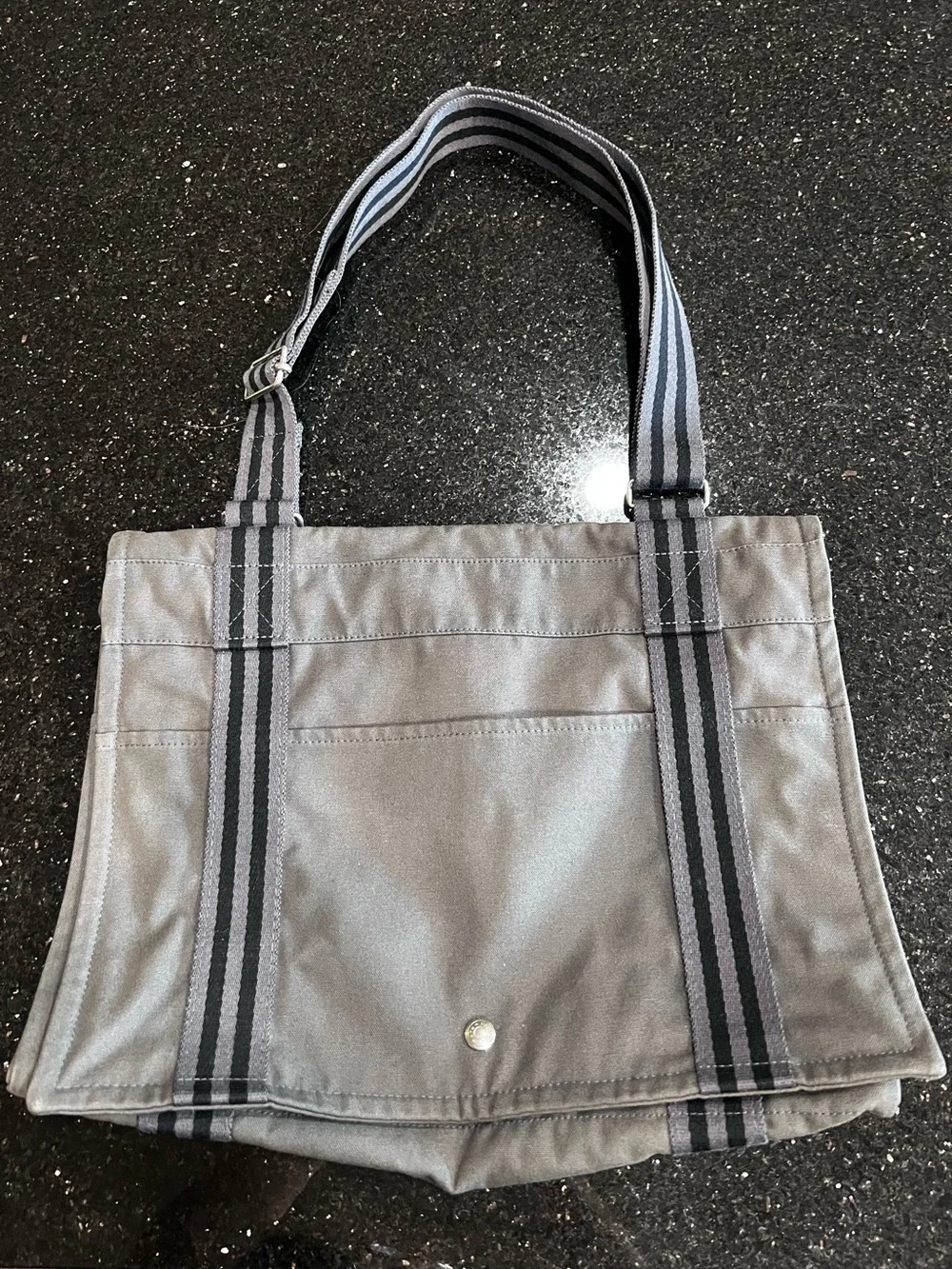 Hermes Herline Messenger Canvas Shoulder Bag Toile Fourre-Tout Besace MM